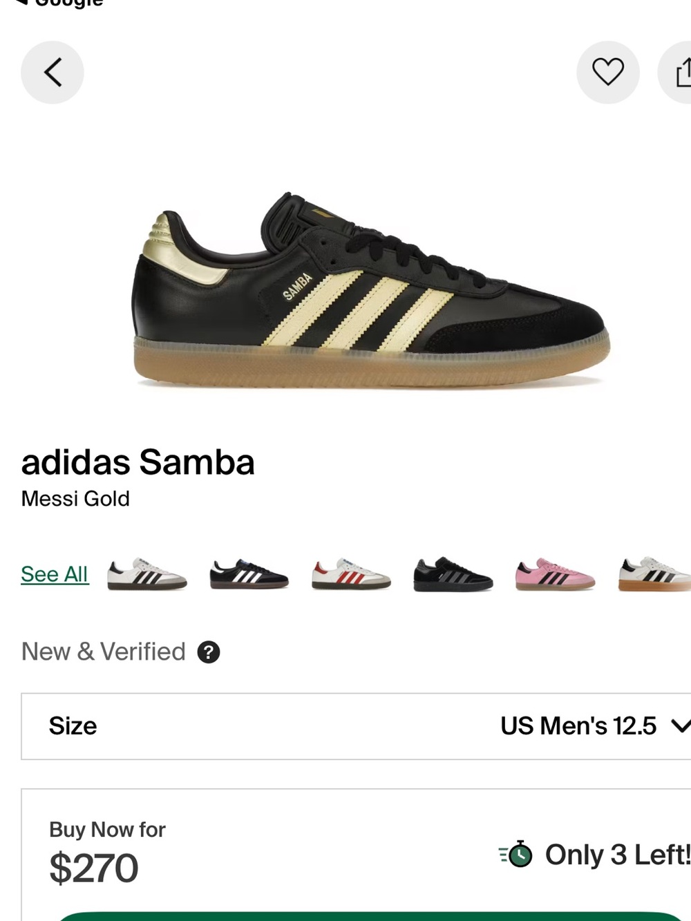 Adidas Black and Gold Samba Classic Sneakers. No original box. - Picture 4 of 16